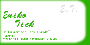 eniko tick business card